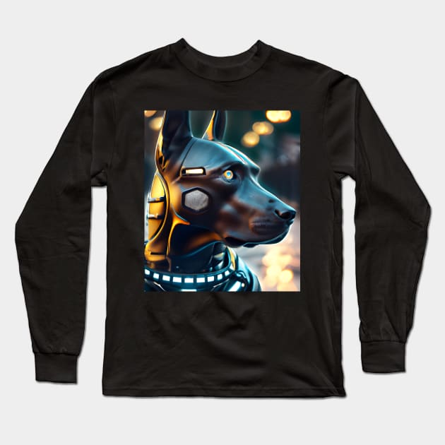 Cyberpunk Dog (1) - Anthropomorphic Sci fi Dogs Long Sleeve T-Shirt by TheThirdEye